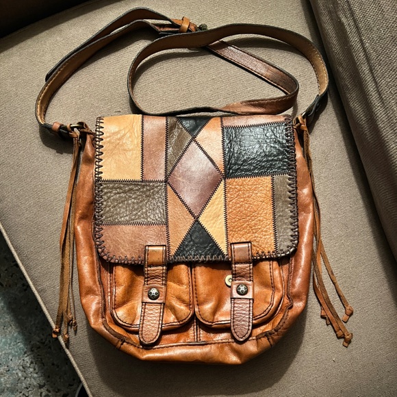 Vintage Patricia Nash Leather Patchwork Armeno Messenger Bag Purse - Picture 3 of 9